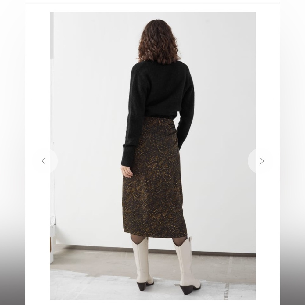 & OTHER STORIES Print Draped Midi Skirt Sz0 - Picture 3 of 9
